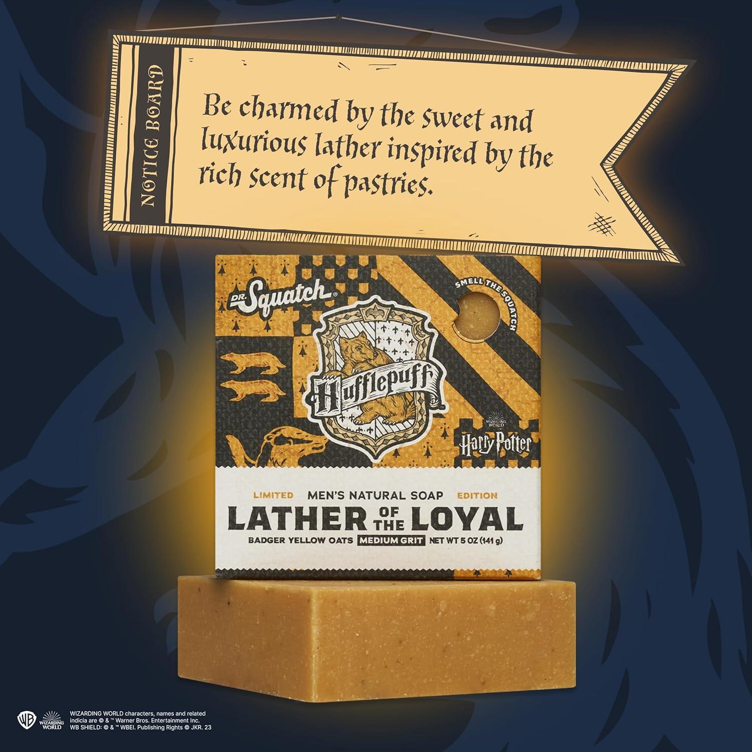 imageDr Squatch Harry Potter Collection with Collectors Box Mens Natural Bar Soap 4 Pack Bundle and Collectors Box Soap inspired by Gryffindor Slytherin Ravenclaw and Hufflepuff