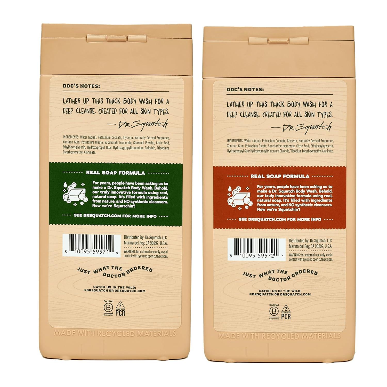 imageDr Squatch NEW Body Wash for Men with Nourishing Natural Ingredients No Paraben Phthalate Sulfate All Day Moisture Long Lasting Scent Fresh Falls ampamp Coconut Castaway 14 oz 2PackSmoky Timber