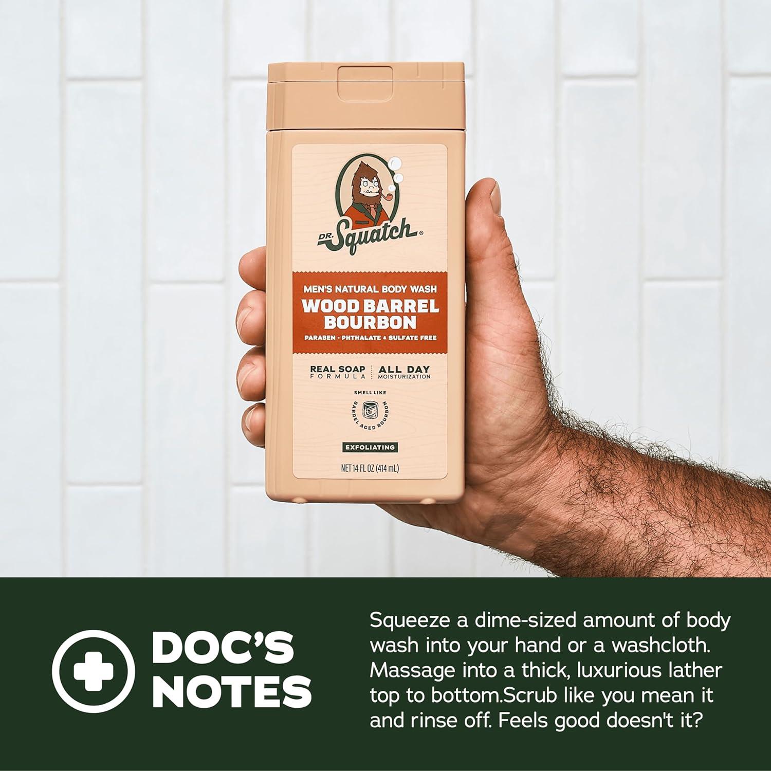 imageDr Squatch NEW Body Wash for Men with Nourishing Natural Ingredients No Paraben Phthalate Sulfate All Day Moisture Long Lasting Scent Fresh Falls ampamp Coconut Castaway 14 oz 2PackSmoky Timber