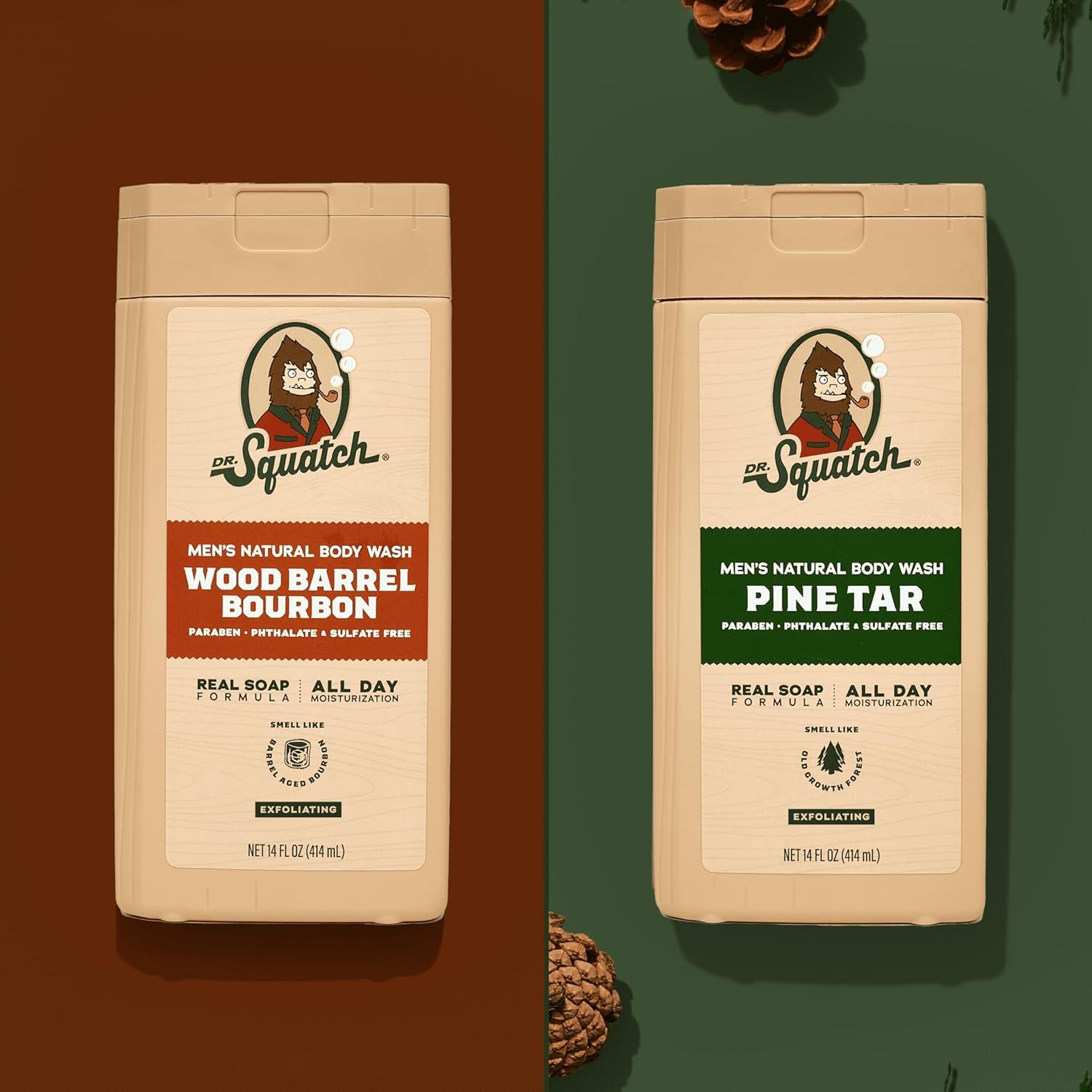 imageDr Squatch NEW Body Wash for Men with Nourishing Natural Ingredients No Paraben Phthalate Sulfate All Day Moisture Long Lasting Scent Fresh Falls ampamp Coconut Castaway 14 oz 2PackSmoky Timber