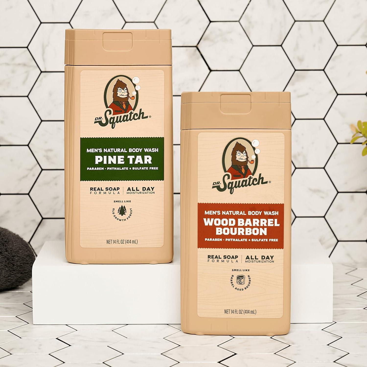 imageDr Squatch NEW Body Wash for Men with Nourishing Natural Ingredients No Paraben Phthalate Sulfate All Day Moisture Long Lasting Scent Fresh Falls ampamp Coconut Castaway 14 oz 2PackSmoky Timber