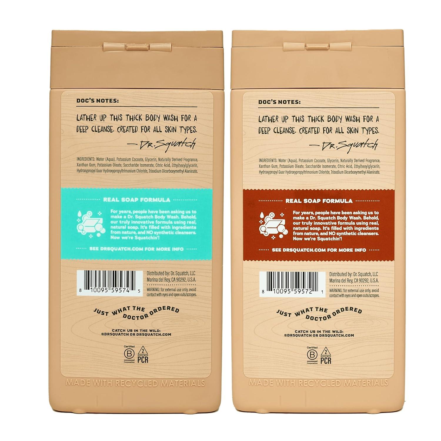 imageDr Squatch NEW Body Wash for Men with Nourishing Natural Ingredients No Paraben Phthalate Sulfate All Day Moisture Long Lasting Scent Fresh Falls ampamp Coconut Castaway 14 oz 2PackCoconut Cask