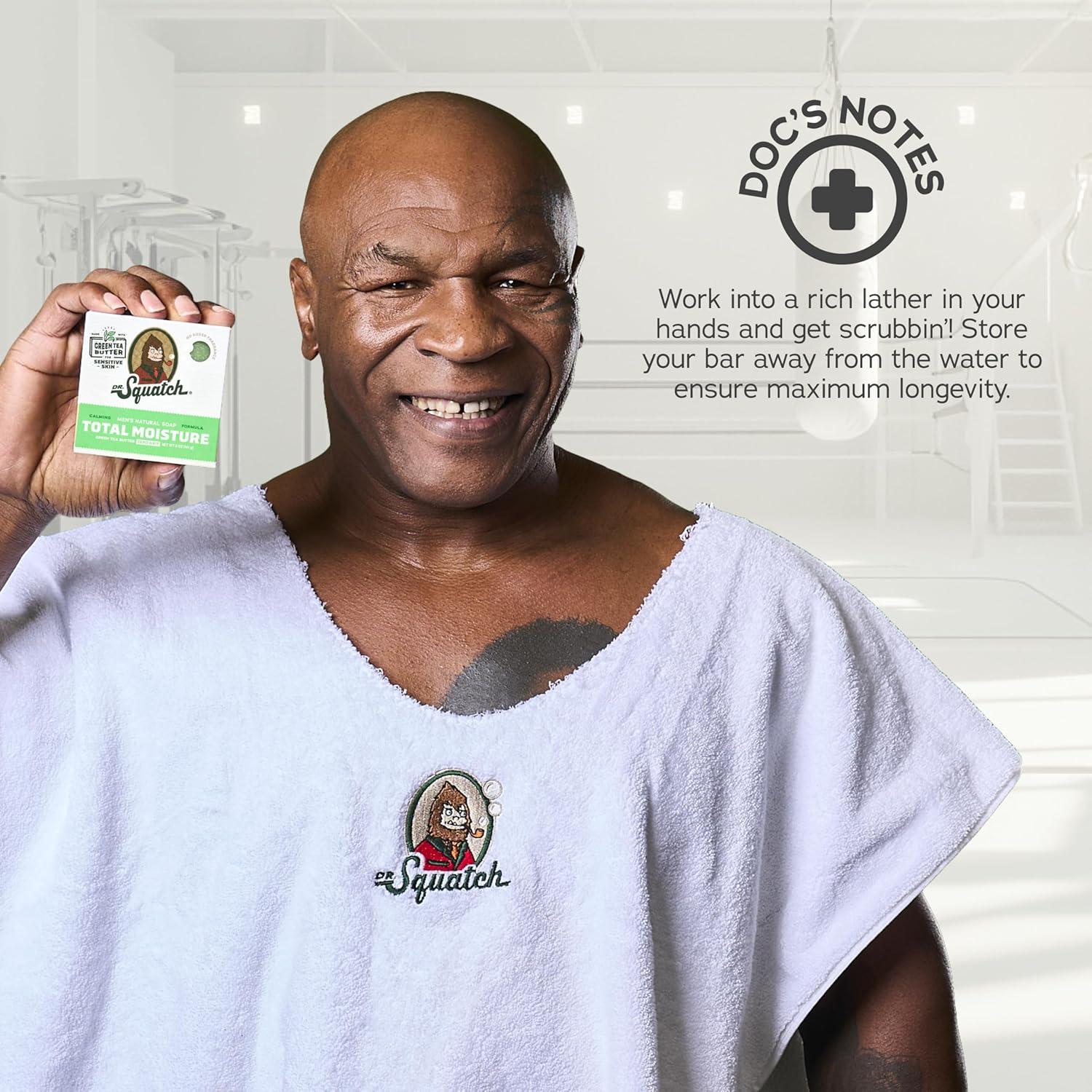 imageDr Squatch NEW Total Moisture Bar Soap for Men No Added Fragrance Formulated for Sensitive Skin Shea Butter 5 oz 3packUnscented