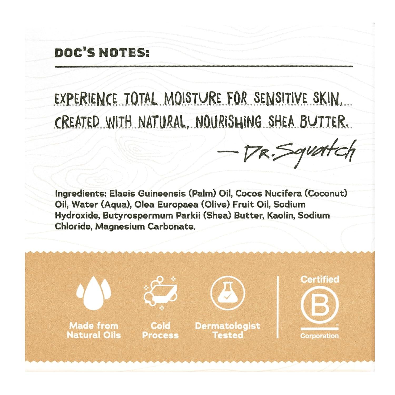 imageDr Squatch NEW Total Moisture Bar Soap for Men No Added Fragrance Formulated for Sensitive Skin Shea Butter 5 oz 3packUnscented