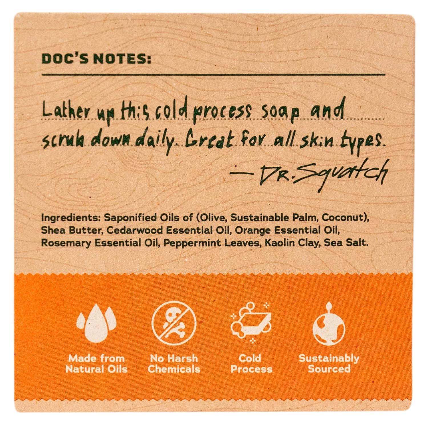 imageDr Squatch Natural Bar Soap for Men Cold Process Soap with No Harsh Chemicals Coastal Mist 5 oz 3PackCedar