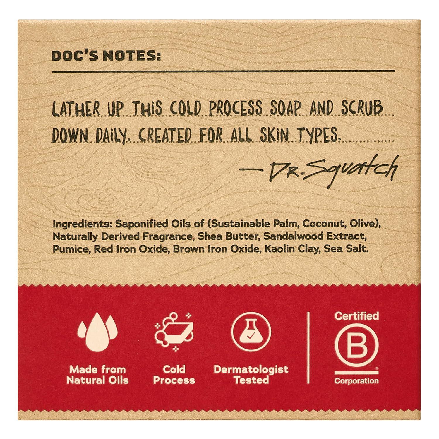 imageDr Squatch Natural Bar Soap for Men Cold Process Soap with No Harsh Chemicals Coastal Mist 5 oz 3PackSandalwood Summit