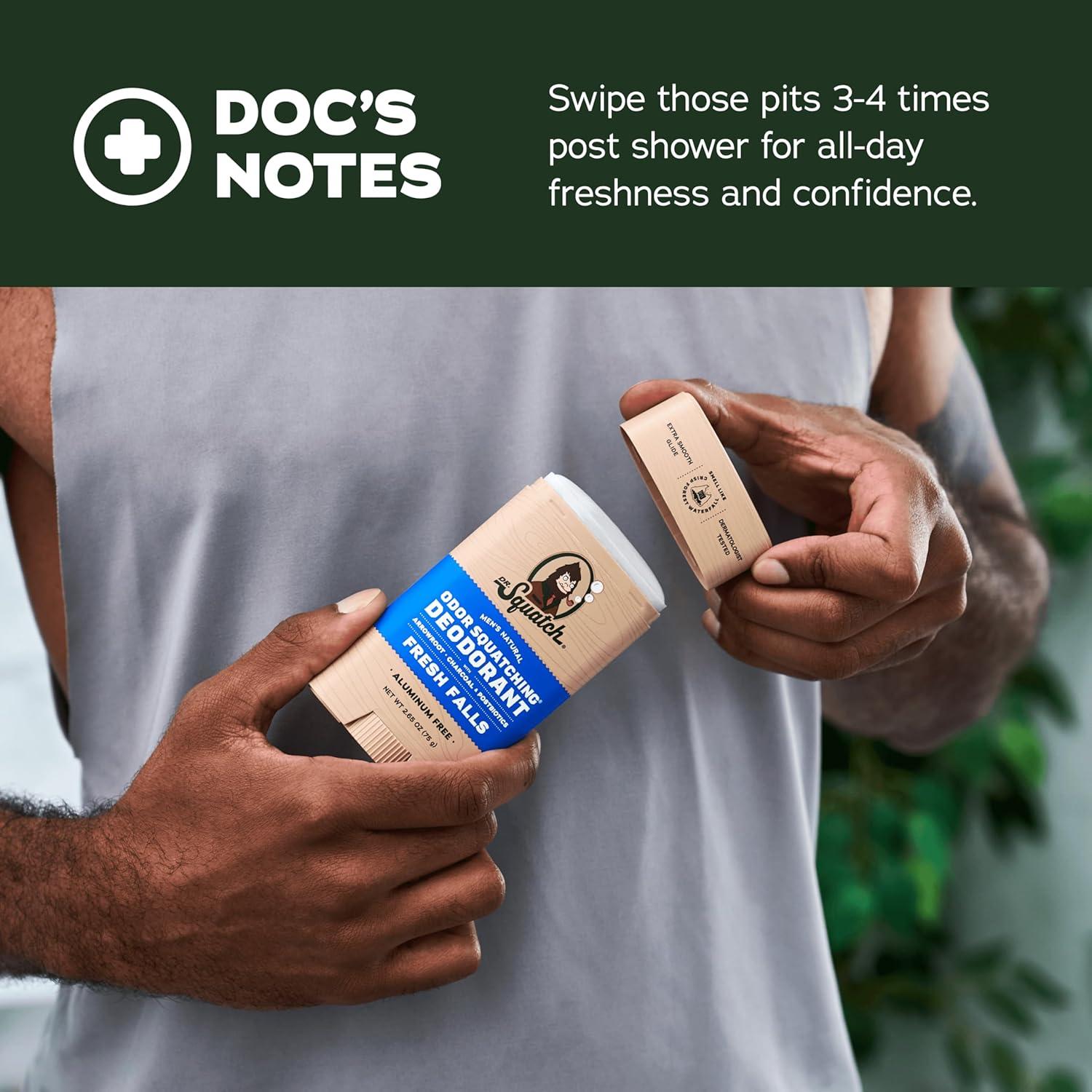 imageDr Squatch Natural Deodorant for Men OdorSquatching Aluminum Free Coconut Castaway ampamp Fresh Falls 265 oz 2PackCask in the Canopy