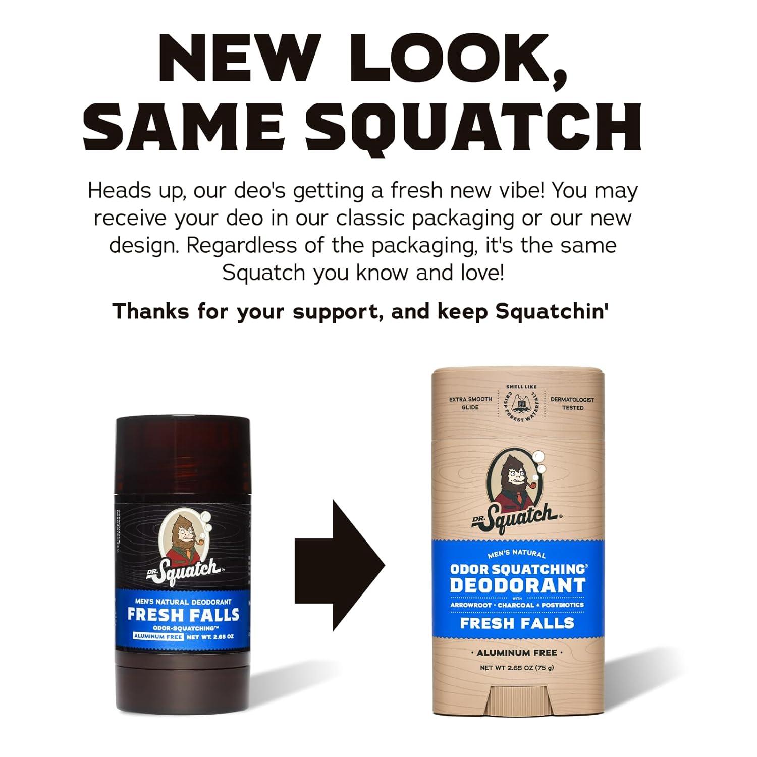 imageDr Squatch Natural Deodorant for Men OdorSquatching Aluminum Free Coconut Castaway ampamp Fresh Falls 265 oz 2PackRustic Breeze