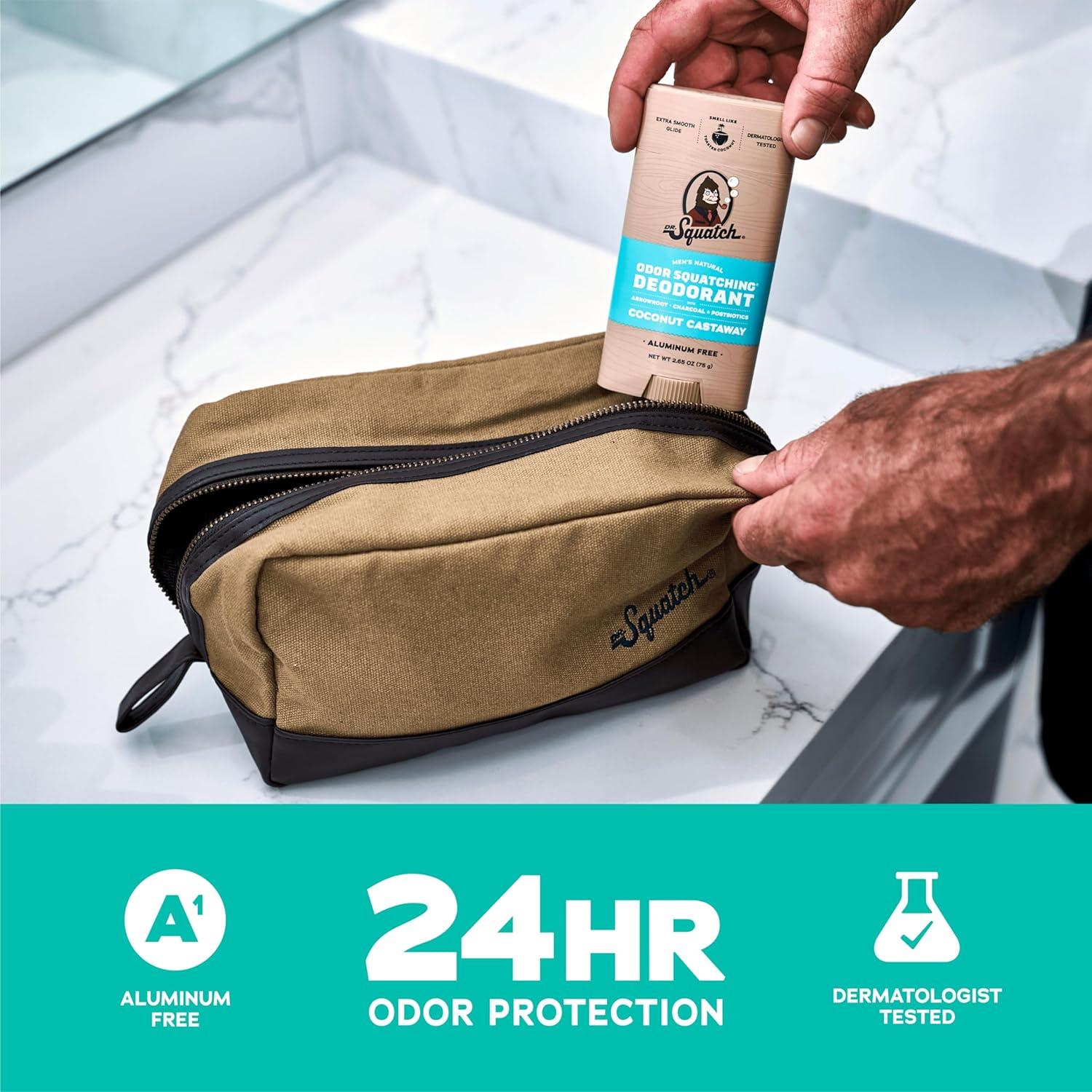 imageDr Squatch Natural Deodorant for Men OdorSquatching Aluminum Free Fresh Falls 265 oz 3PackCoconut Castaway