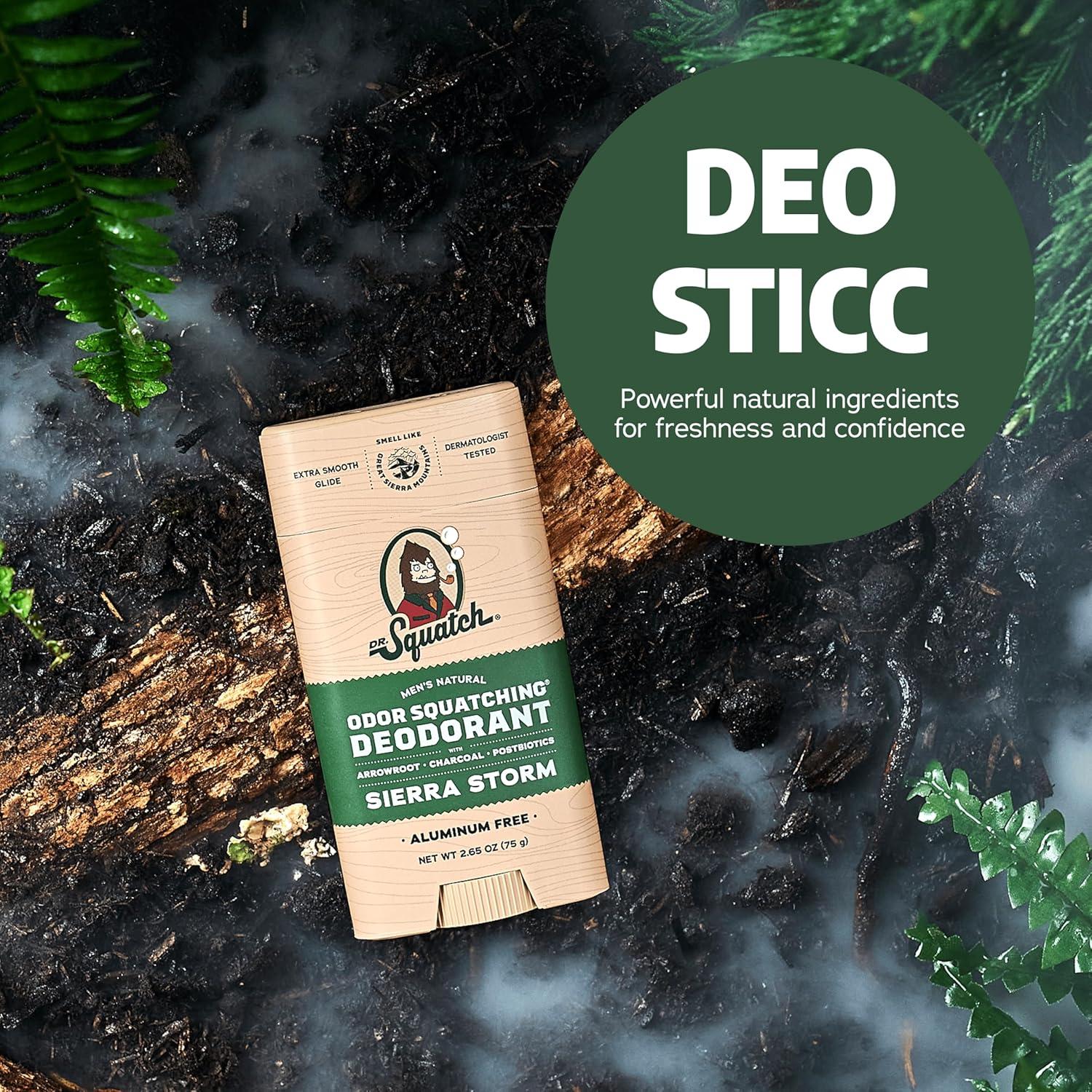 imageDr Squatch Natural Deodorant for Men OdorSquatching Aluminum Free Fresh Falls 265 oz 3PackSierra Storm