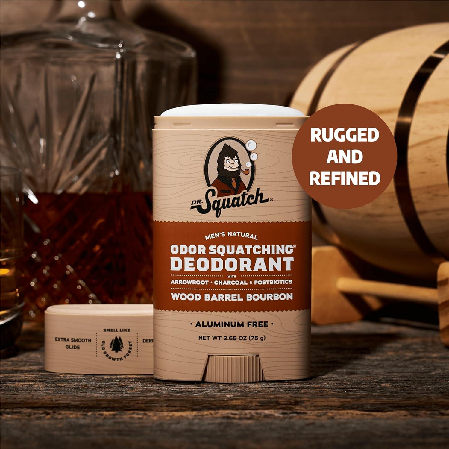 imageDr Squatch Natural Deodorant for Men OdorSquatching Aluminum Free Fresh Falls 265 oz 3PackWood Barrel Bourbon