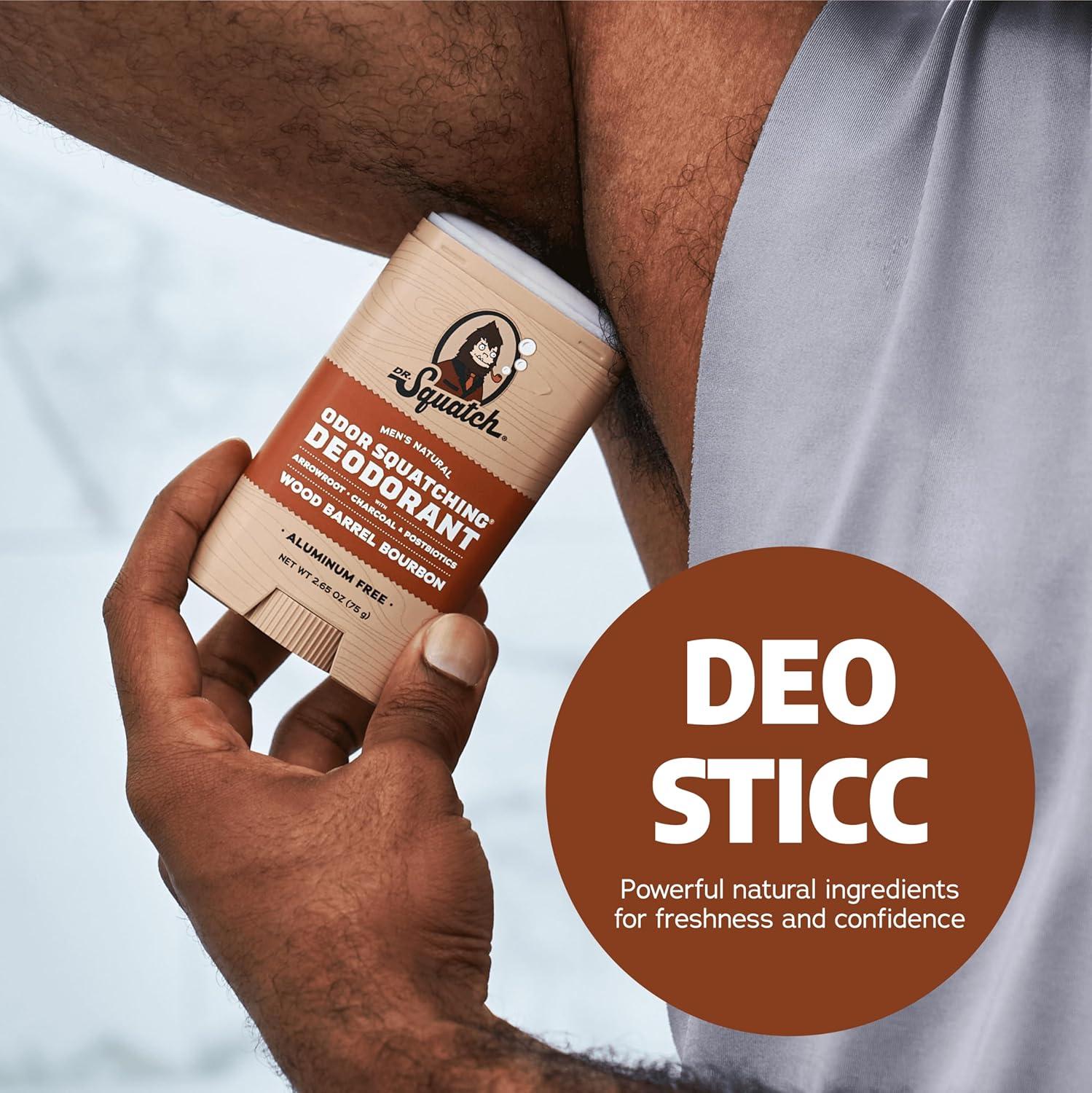 imageDr Squatch Natural Deodorant for Men OdorSquatching Aluminum Free Fresh Falls 265 oz 3PackWood Barrel Bourbon
