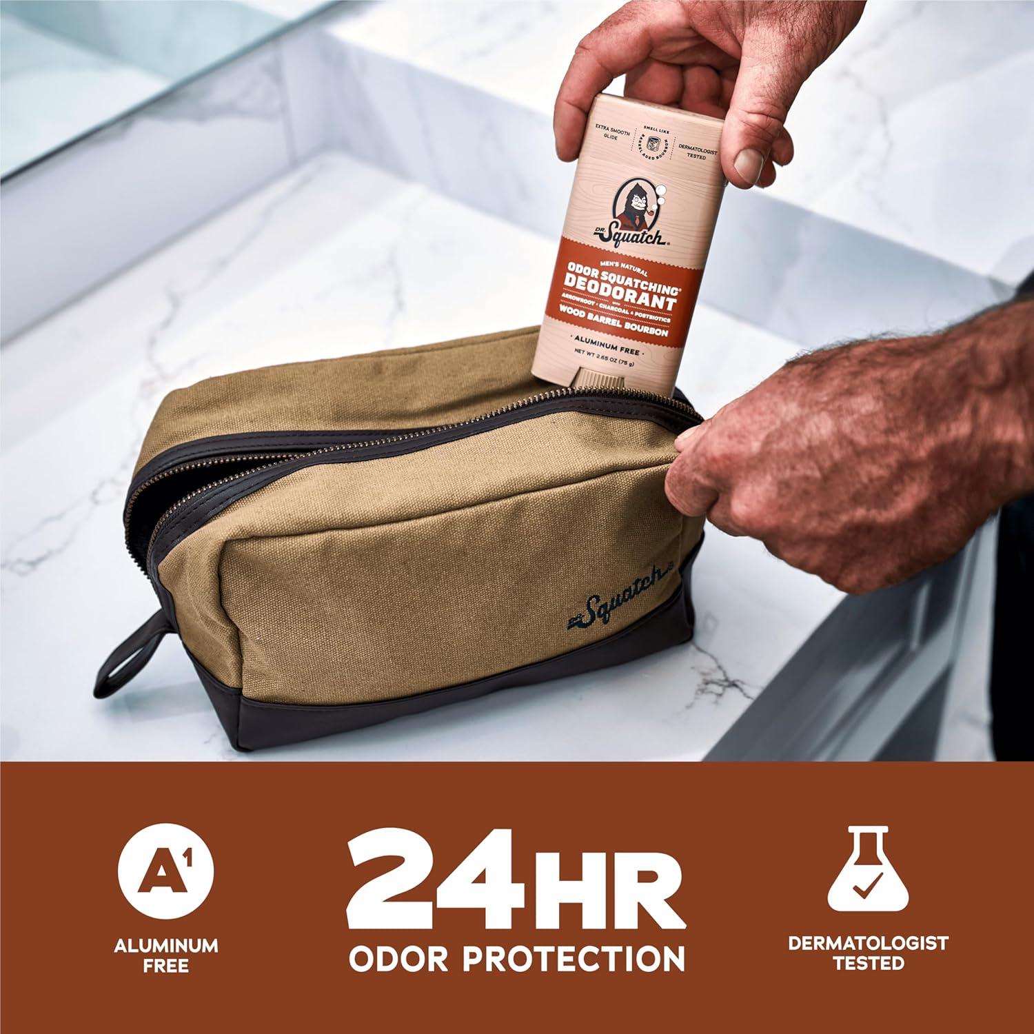 imageDr Squatch Natural Deodorant for Men OdorSquatching Aluminum Free Fresh Falls 265 oz 3PackWood Barrel Bourbon