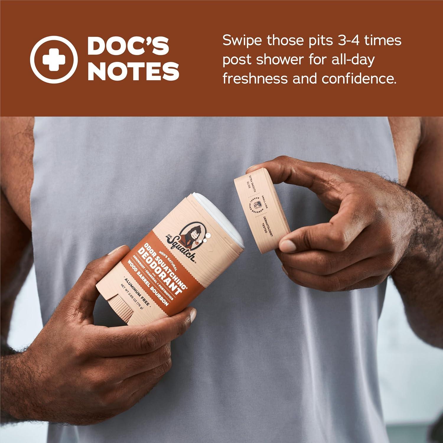 imageDr Squatch Natural Deodorant for Men OdorSquatching Aluminum Free Fresh Falls 265 oz 3PackWood Barrel Bourbon