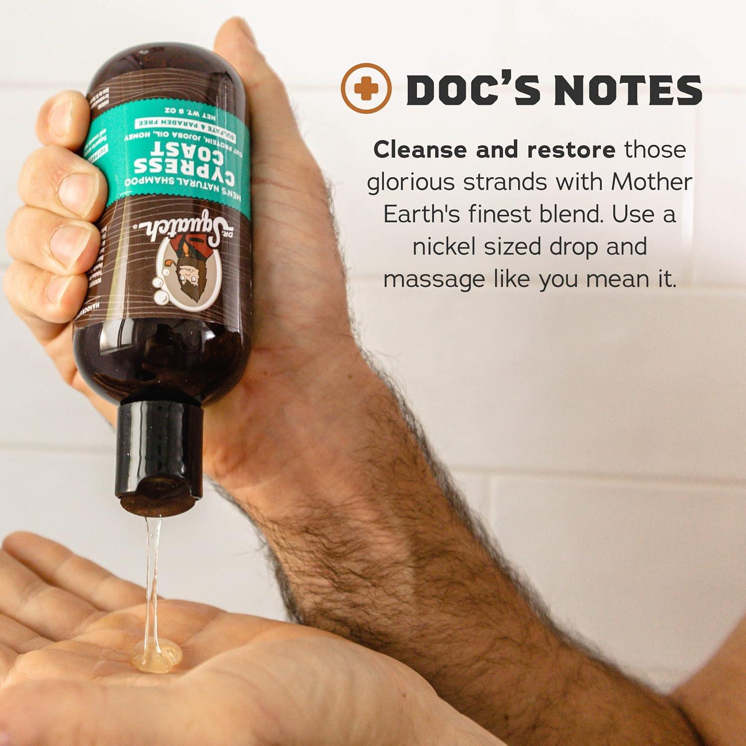 imageDr Squatch Natural Hair Bundle for Men Healthy Full Looking Hair Fresh Falls Shampoo 11 fl oz Fresh Falls Conditioner 11 fl ozCirtus Cypress