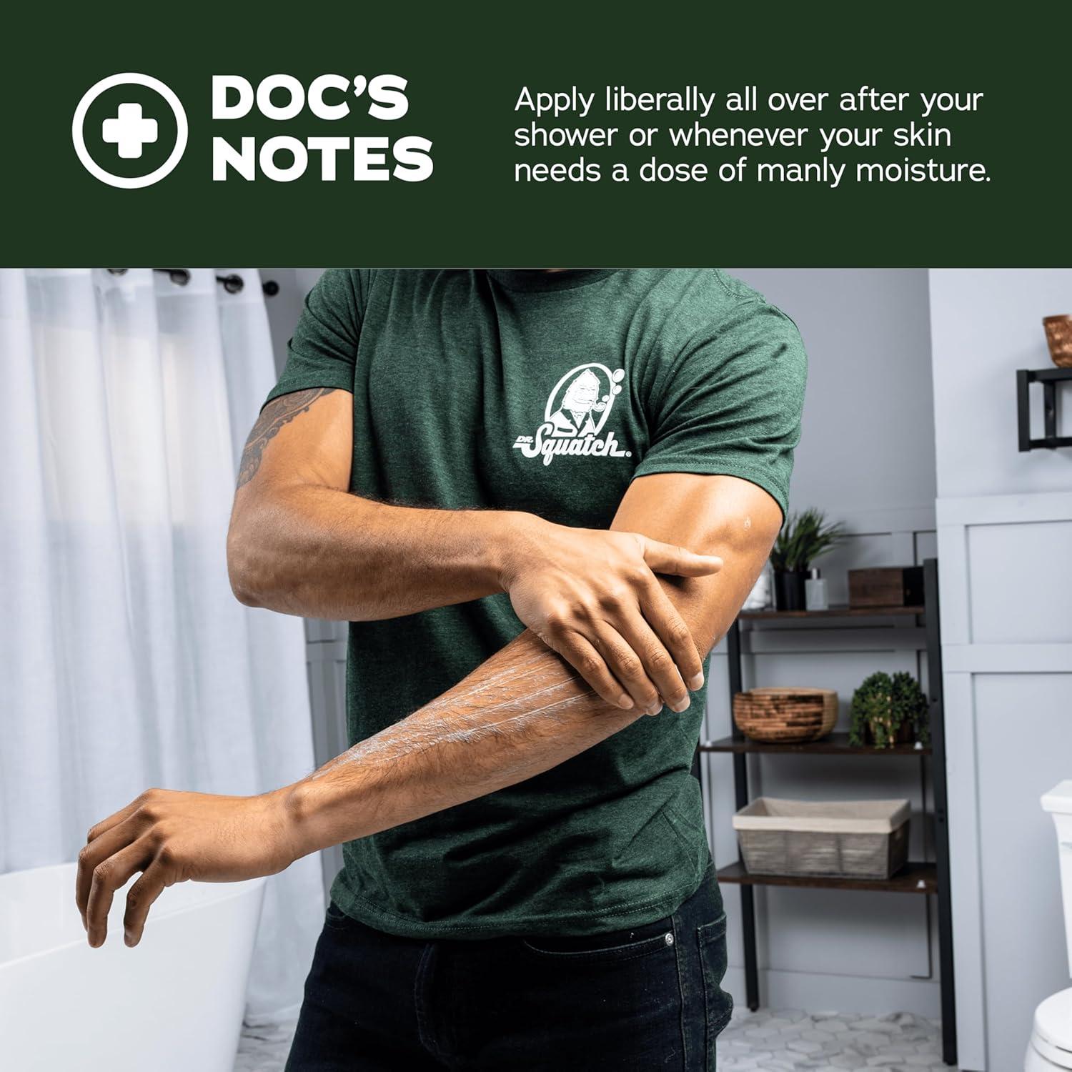 imageDr Squatch Natural Hand and Body Lotion for Men Made with Shea Butter Coconut Oil Vitamin E for 24Hr Moisturization Pine Tar 10 fl oz 2Pack10 Fl Oz Pack of 2