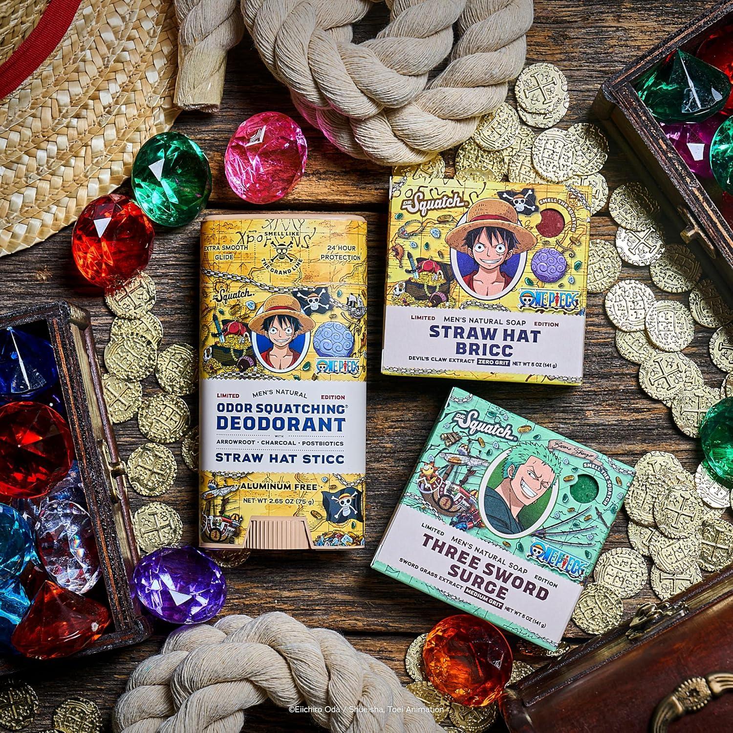 imageDr Squatch One Piece Collection Natural 2 Soap 1 Deodorant Gift Set Cold Process Soap with No Harsh Chemicals Straw Hat Bricc Three Sword Surge Straw Hat Sticc 3 Pack