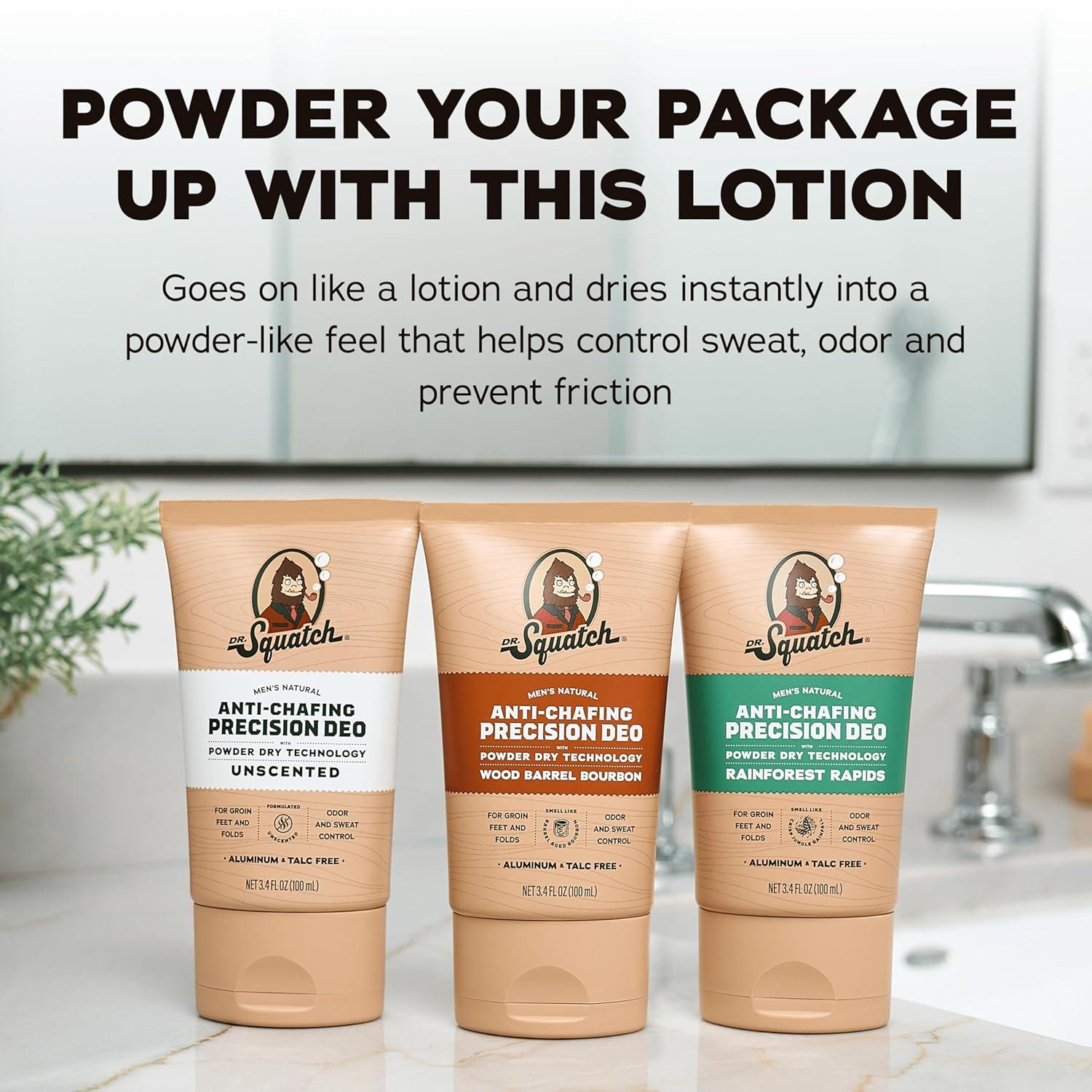 imageDr Squatch Precision Deo Dry Lotion No Mess Body Powder Lotion for Men Made With Natural Ingredients 2 Pack Unscented