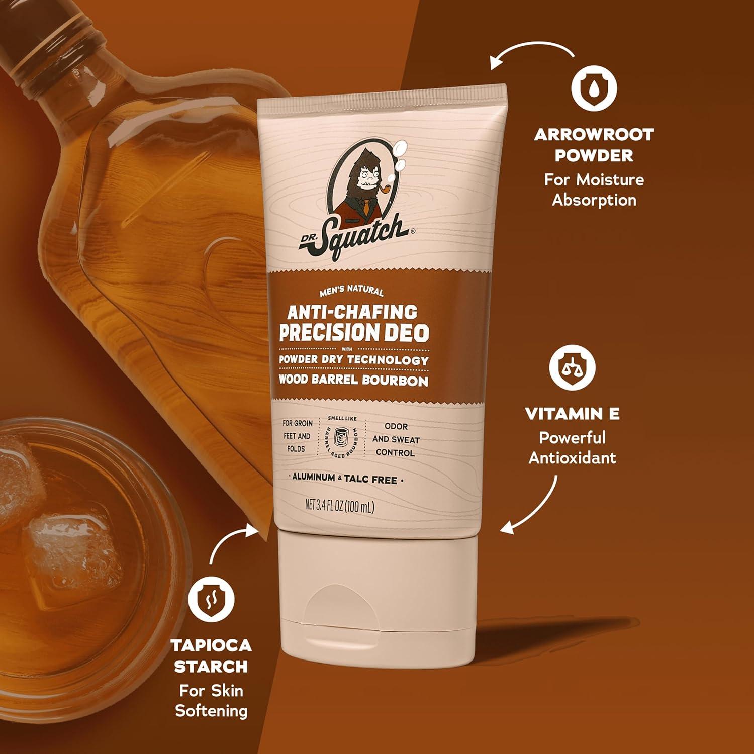 imageDr Squatch Precision Deo Dry Lotion No Mess Body Powder Lotion for Men Made With Natural Ingredients 2 Pack Wood Barrel Bourbon