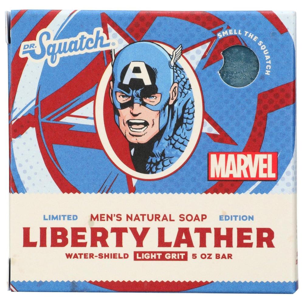 imageDr Squatch Natural Bar Soap Liberty Lather Captain America 5 oz
