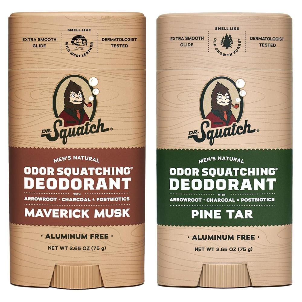 imageDr Squatch Natural Deodorant for Men OdorSquatching Aluminum Free Coconut Castaway ampamp Fresh Falls 265 oz 2PackWildwood Maverick