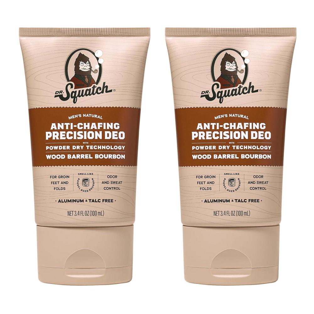 imageDr Squatch Precision Deo Dry Lotion No Mess Body Powder Lotion for Men Made With Natural Ingredients 2 Pack Wood Barrel Bourbon