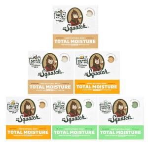 Dr. Squatch NEW Total Moisture Bar Soap for Men – No Added Fragrance Formulated for Sensitive Skin – Shea Butter (5 oz, 3-pack)(Variety 6-Pack)