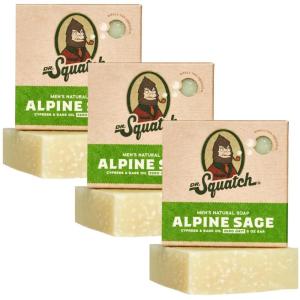 Dr. Squatch Natural Bar Soap for Men – Cold Process Soap with No Harsh Chemicals – Coastal Mist (5 oz, 3-Pack)(Alpine Sage)