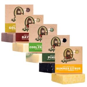 Dr. Squatch Natural Bar Soap for Men Variety Gift Set – Cold Process Soap No Harsh Chemicals – Rainforest Rapids, Coconut Castaway, Fresh Falls, Summer Citrus & Eucalyptus Greek Yogurt (5 oz, 5-Pack)(Nature’s Forge)