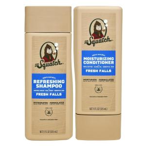 Dr. Squatch Natural Hair Bundle for Men – Healthy, Full Looking Hair – Fresh Falls Shampoo (11 fl oz), Fresh Falls Conditioner (11 fl oz)(Fresh Falls)