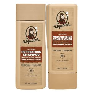 Dr. Squatch Natural Hair Bundle for Men – Healthy, Full Looking Hair – Fresh Falls Shampoo (11 fl oz), Fresh Falls Conditioner (11 fl oz)(Wood Barrel Bourbon)