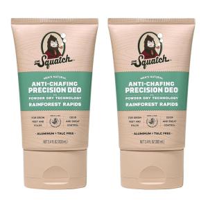Dr. Squatch Precision Deo Dry Lotion – No Mess Body Powder Lotion for Men – Made With Natural Ingredients – 2 Pack Rainforest Rapids