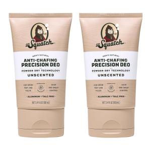 Dr. Squatch Precision Deo Dry Lotion – No Mess Body Powder Lotion for Men – Made With Natural Ingredients – 2 Pack Unscented