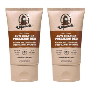Dr. Squatch Precision Deo Dry Lotion – No Mess Body Powder Lotion for Men – Made With Natural Ingredients – 2 Pack Wood Barrel Bourbon