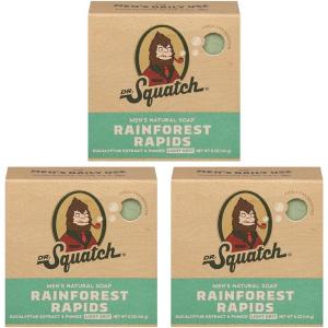 Dr. Squatch, Bar Soap Rainforest Rapids, 5 Ounce(5 Ounce (Pack of 3))