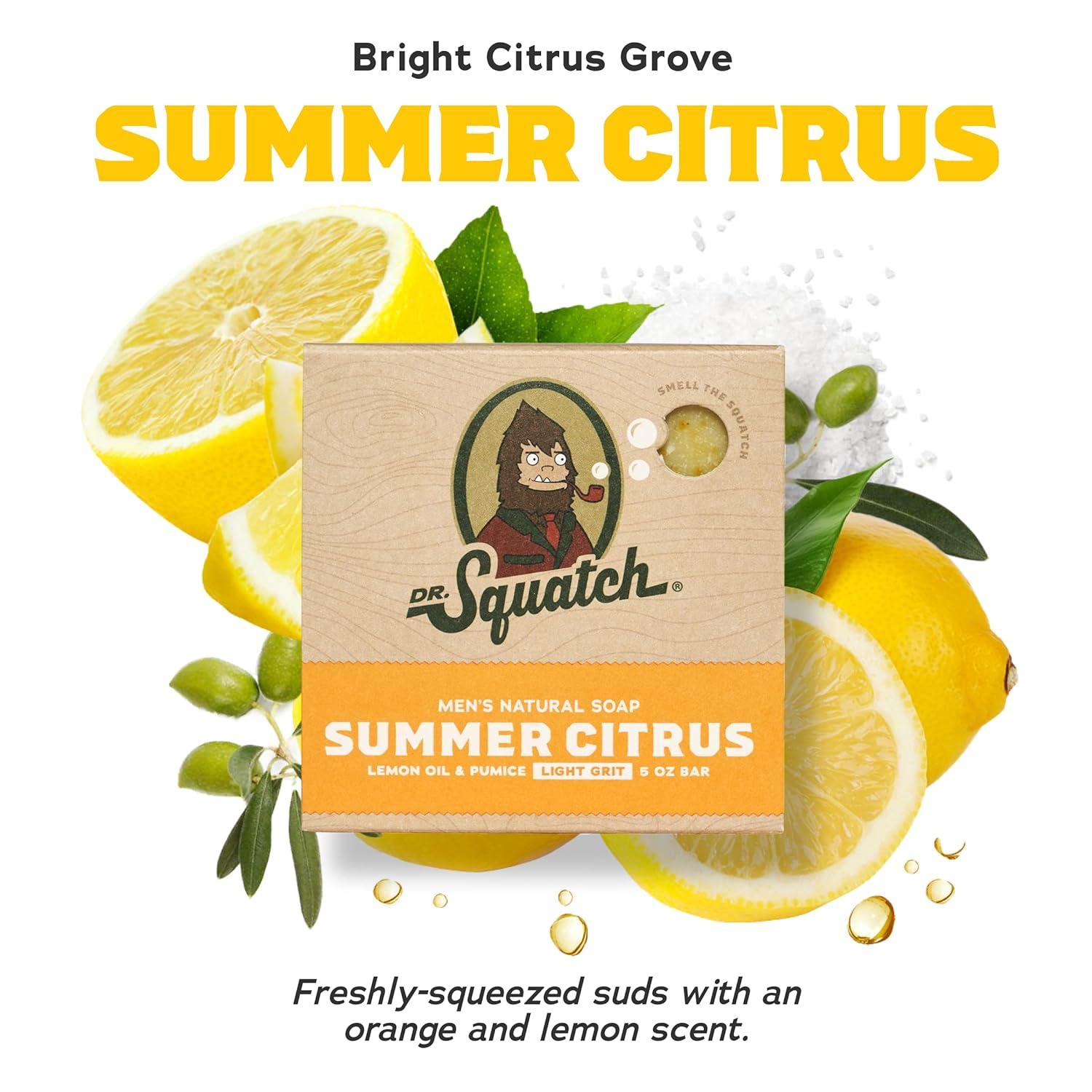 imageDr Squatch Natural Bar Soap for Men Cold Process Soap with No Harsh Chemicals Pine Tar Cedar Citrus ampamp Bay Rum 5 oz 3PackFreshwood Citrus