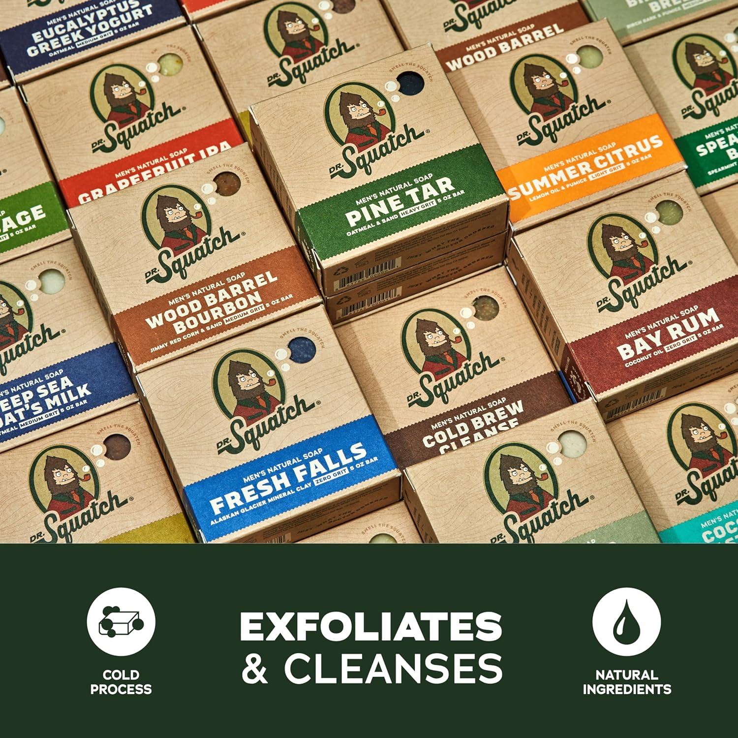 imageDr Squatch Natural Bar Soap for Men Cold Process Soap with No Harsh Chemicals Pine Tar Cedar Citrus ampamp Bay Rum 5 oz 3PackMountain Essence