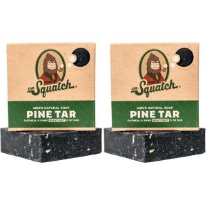 Dr. Squatch All Natural Bar Soap for Men with Heavy Grit, Pine Tar(5 Ounce (Pack of 2))