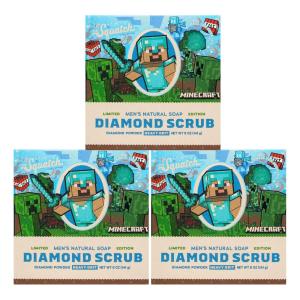 Dr. Squatch Minecraft Collection – Natural 3 Soap Gift Set – Cold Process Soap with No Harsh Chemicals – Smells like Quest for Survival – Diamond Scrub