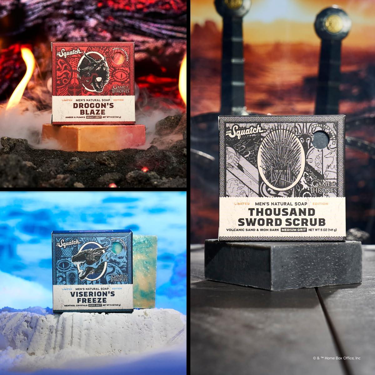 imageDr Squatch The GoT Collection with Collectors Box Mens Natural 3 Bar Soap Bundle and GoT Soap for Men