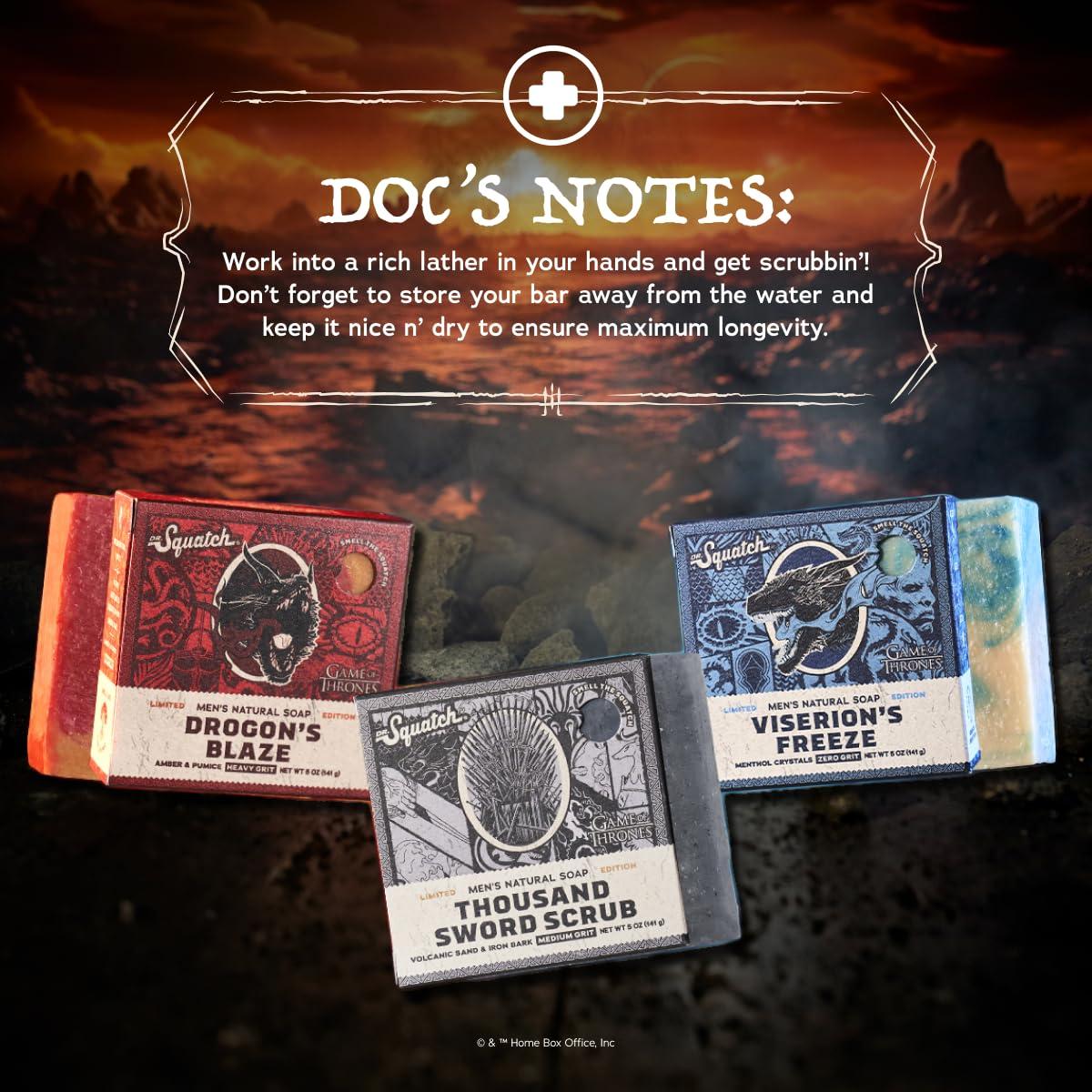 imageDr Squatch The GoT Collection with Collectors Box Mens Natural 3 Bar Soap Bundle and GoT Soap for Men