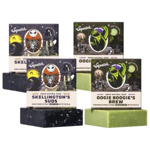 Dr. Squatch Nightmare Before Christmas Collection – Natural 4 Soap Gift Set – Cold Process Soap with No Harsh Chemicals – Skellington Suds, Oogie Boogie’s Brew (4 Pack)