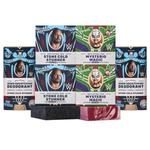 Dr. Squatch WWE Collection – Natural 4 Soap, 2 Deodorant Gift Set – Cold Process Soap with No Harsh Chemicals – Stone Cold Stunner & Mysterio Magic (6 Pack)