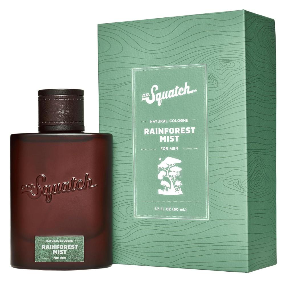imageDr Squatch Natural Cologne for Men  Mini Cologne Trial Set  Midnight Birch Rainforest Mist Glacial Falls Castaway Cove Fireside Bourbon 017 fl oz 5PackRainforest Mist