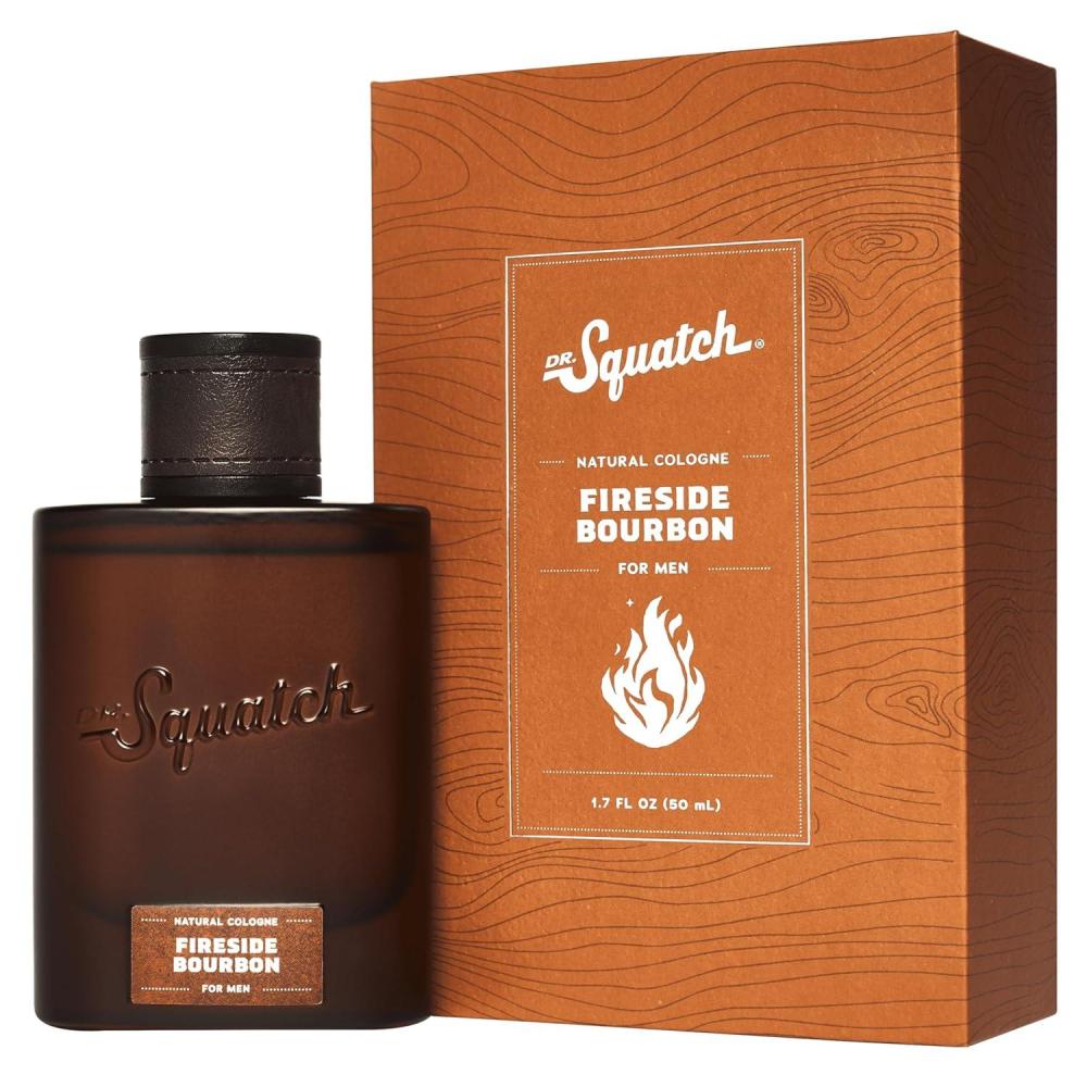 imageDr Squatch Natural Cologne for Men  Mini Cologne Trial Set  Midnight Birch Rainforest Mist Glacial Falls Castaway Cove Fireside Bourbon 017 fl oz 5PackFireside Bourbon