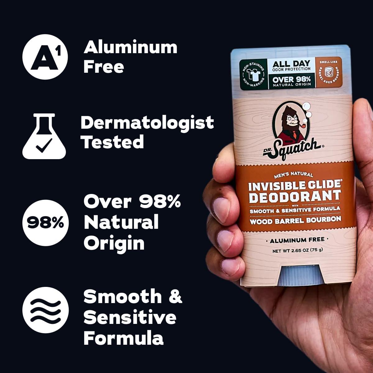 imageDr Squatch Invisible Glide Natural Mens Deodorant Smooth Glide No Stains Aluminum Free Deodorant Men Safe for Sensitive Skin Coconut Castaway Rainforest Rapids 265oz 2PackWild Barrel