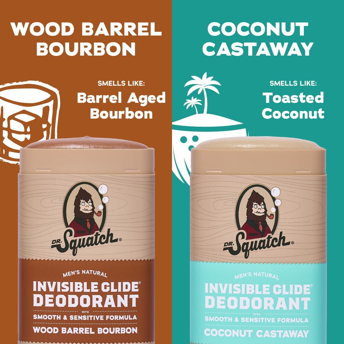 imageDr Squatch Invisible Glide Natural Mens Deodorant Smooth Glide No Stains Aluminum Free Deodorant Men Safe for Sensitive Skin Coconut Castaway Rainforest Rapids 265oz 2PackWild Barrel