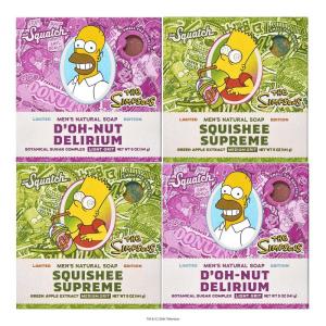 Dr. Squatch Natural Men’s Bar Soap – Limited Edition Trojan Gifts for Men – Natural Cold Process Soap Bar – Bricc’d Up (5 oz) + Magnum Bricc (13.7 oz) 4-Pack(Simpsons)