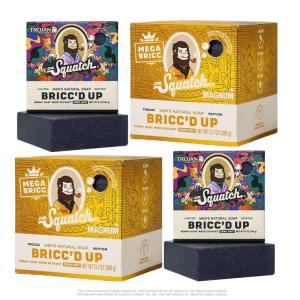 Dr. Squatch Natural Men’s Bar Soap – Limited Edition Trojan Gifts for Men – Natural Cold Process Soap Bar – Bricc’d Up (5 oz) + Magnum Bricc (13.7 oz) 4-Pack(Trojan)