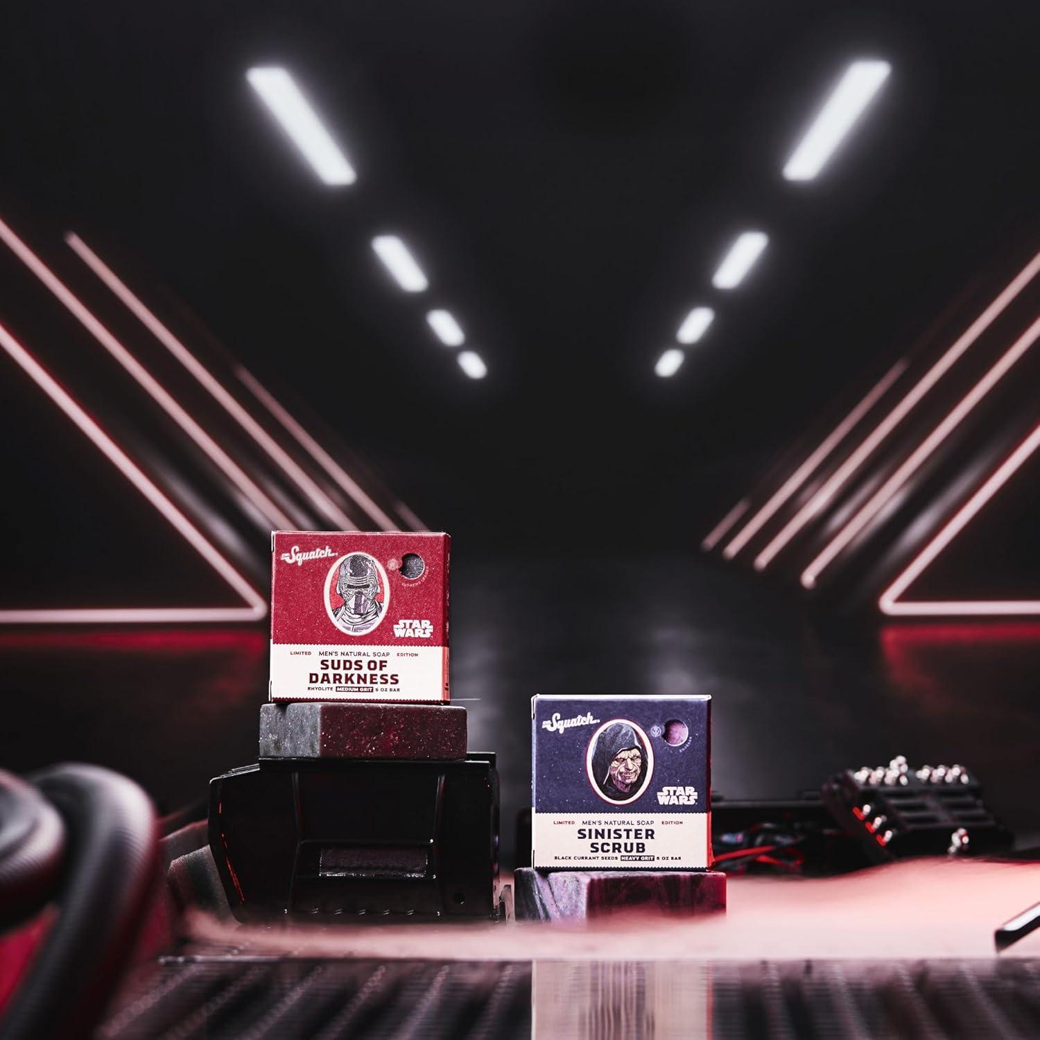 imageDr Squatch Star Wars Bundle Natural 4 Soap and 2 Deodorant Gift Set Wisdom Wash Wisdom Guard Sinister Scrub Sinister SticcEpisode 2 with Collectors Box